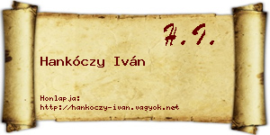 Hankóczy Iván névjegykártya